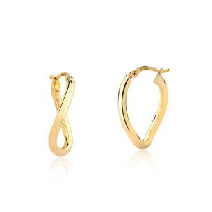 Brinco em Ouro Amarelo 18K argola média torcida