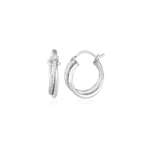 Brinco Argola Dupla em Ouro Branco 18K