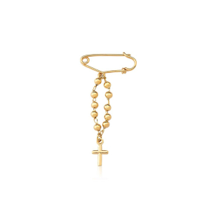 Alfinete com Terço em Ouro Amarelo 18K  