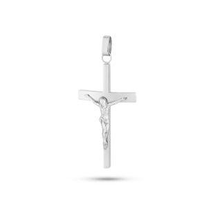 Pingente Crucifixo em Ouro Branco 18K