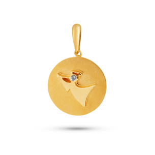 Pingente Anjo com Diamante em Ouro Amarelo 18K