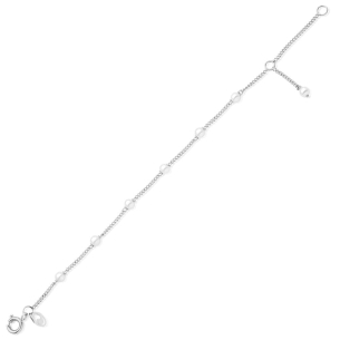 Pulseira Infantil com Pérolas em Ouro Branco 18K