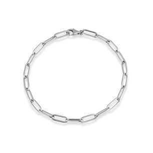 Pulseira Elos Retangulares em Ouro Branco 18K