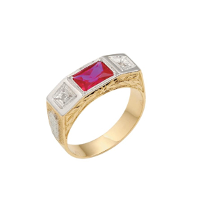 Anel de Formatura em Ouro Amarelo E Ouro Branco 18K 
