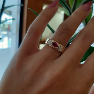 Anel de Formatura em Ouro Amarelo e Ouro Branco 18K 