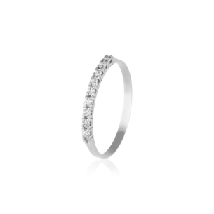 Aliança em Ouro Branco 18K com Diamantes