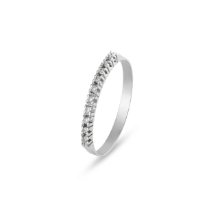 Anel em Ouro Branco 18K com Diamantes 