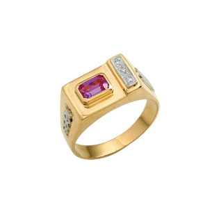 Anel de Formatura em Ouro Amarelo E Ouro Branco 18K 