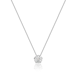 Gargantilha em Ouro Branco 18K ponto de luz  