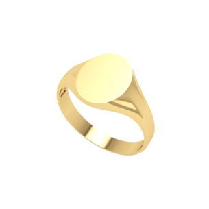 Anel chancela de ouro amarelo oval (m) - 18K