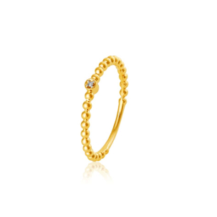 Anel em Ouro Amarelo 18K com Diamante 