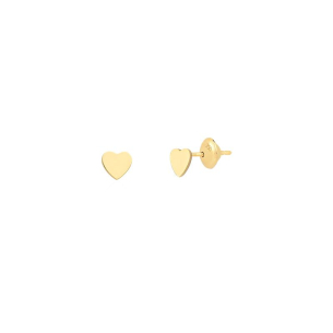 Brinco infantil de ouro amarelo 18k coração