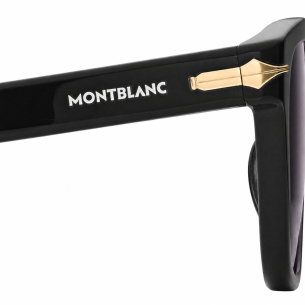 Óculos de Sol Montblanc Squared with Black Acetate Frame (M) - Preto