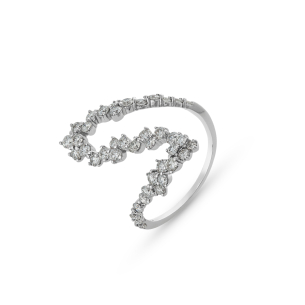 Anel Infinito em Ouro Branco 18k com Diamantes