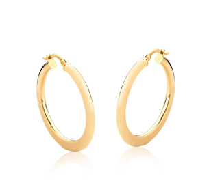 Brinco Argola em Ouro Branco 18K  