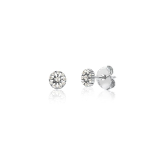 Brinco em Ouro Branco 18K com Diamantes  