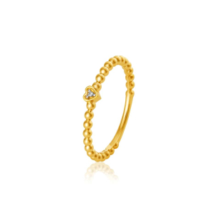 Anel em Ouro Amarelo 18K com Diamante 