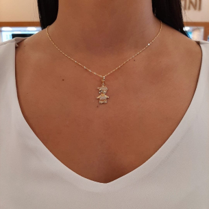 Pingente Ouro Branco 18K com Diamantes 