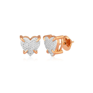 Brinco de ouro rosé 18k com 0,41 ct de Diamantes