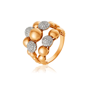 Anel em Ouro Rosê 18K com Diamantes