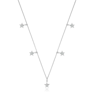 Gargantilha choker em Ouro 18k estrelas brilhantes
