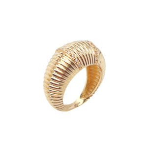 Anel em Ouro Amarelo 18K com Diamantes 