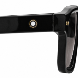 Óculos de Sol Montblanc Rectangular with Black Coloured Acetate Frame - Preto