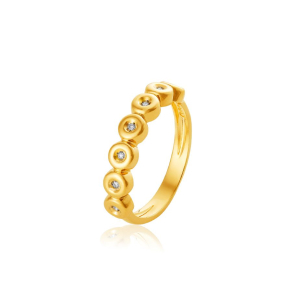 Aliança em Ouro Amarelo 18K com Diamante