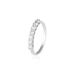 Aliança em Ouro Branco 18K com Diamantes