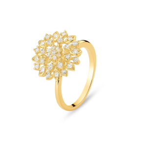 Anel em Ouro Amarelo 18K com Diamantes