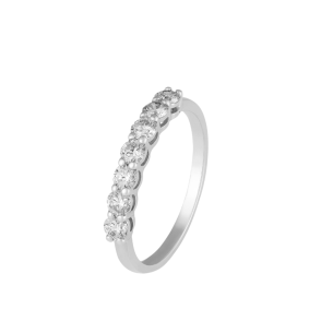 Aliança em Ouro Branco 18K com Diamantes