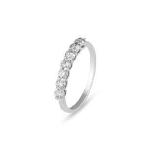 Aliança em Ouro Branco 18K com Diamantes