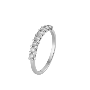 Aliança em Ouro Branco 18K com Diamantes 
