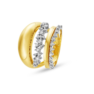 Anel em Ouro Amarelo 18K com Diamantes 