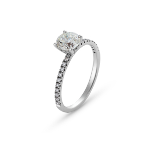 Anel com Diamantes em Ouro Branco 18K