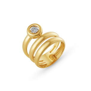 Anel em Ouro Amarelo 18K com Diamantes