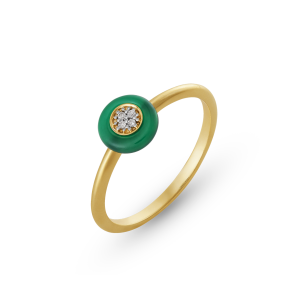 Anel em Ouro Amarelo 18K com Brilhantes