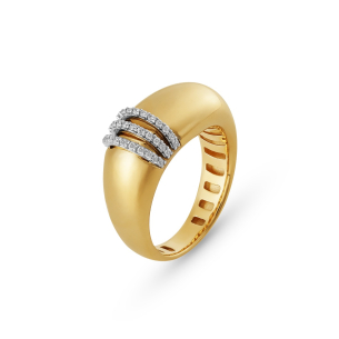 Anel em Ouro Amarelo 18k com Diamantes