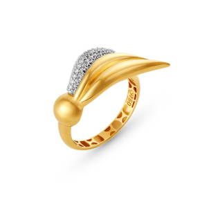 Anel Paisley Brilhante em Ouro Amarelo 18K com Diamantes