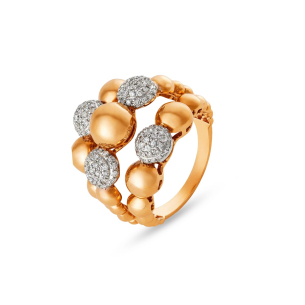 Anel em Ouro Rosé 18K com Diamantes