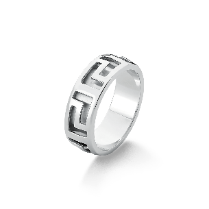 Anel masculino de ouro branco 18k