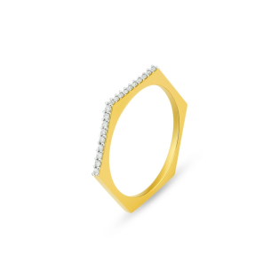 Anel com Diamantes em Ouro Amarelo 18K