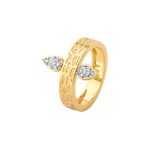 Anel Ouro Amarelo com Diamantes - 18k