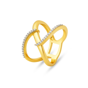 Anel em Ouro Amarelo 18K com Diamantes 