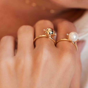 Anel em Ouro Amarelo 18K com Diamantes 