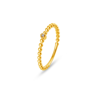 Anel em Ouro Amarelo 18K com Diamante 