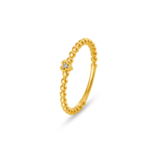 Anel em Ouro Amarelo 18K com Diamante 