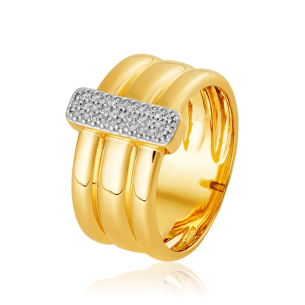 Anel em Ouro Amarelo 18K com Diamante