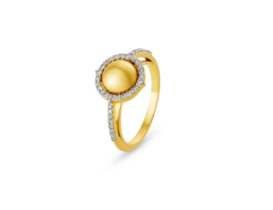 Anel em Ouro Amarelo 18K com Diamantes 