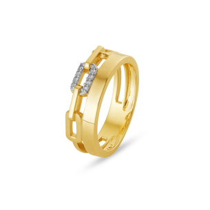 Anel em Ouro Amarelo 18k com Diamantes 